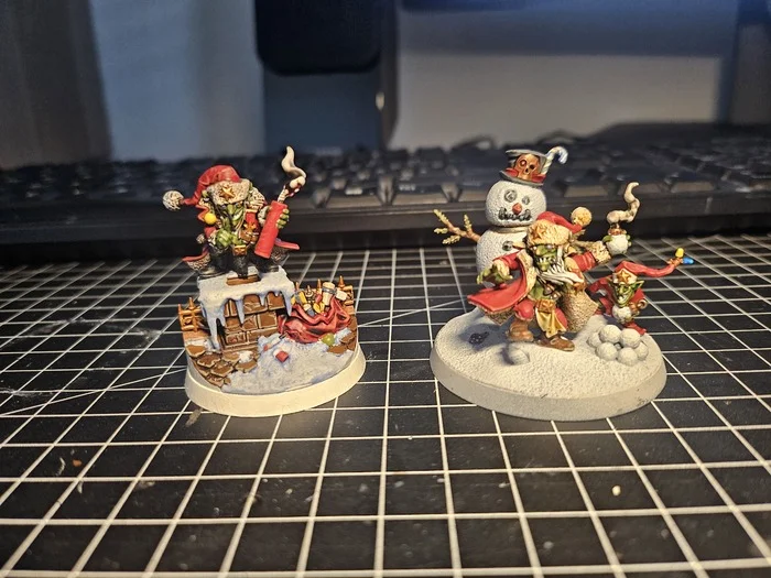 Happy New Year this year and last year! - My, Painting miniatures, Warhammer 40k, Orcs, Warhammer, Gretchin, Longpost, Red Gobbo