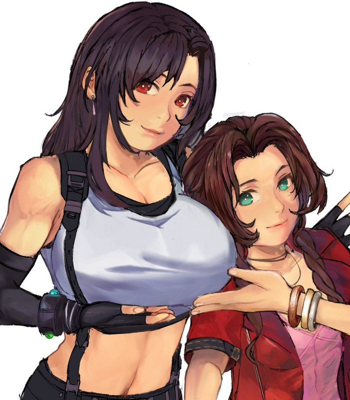  Anime Art, , , Aerith Gainsborough, Tifa Lockhart, Final Fantasy VII