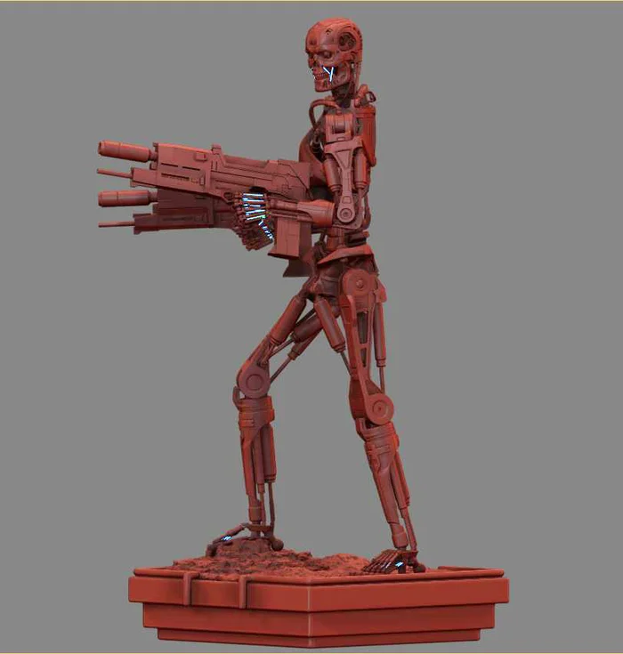 Terminator T-800 Endoskeleton 3D print model - Моё, 3D печать, Моделизм, Покраска миниатюр, Масштабная модель, Терминатор, Длиннопост