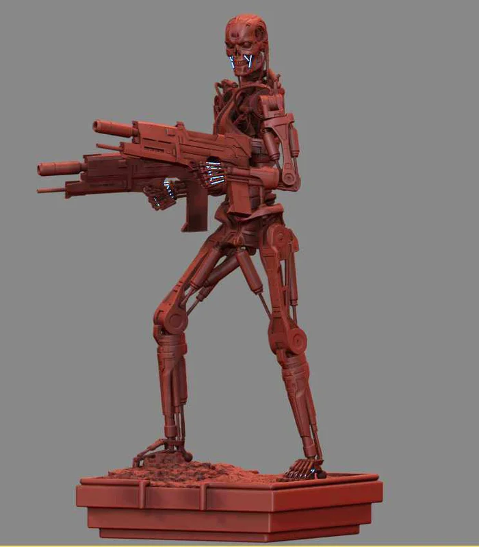 Terminator T-800 Endoskeleton 3D print model - Моё, 3D печать, Моделизм, Покраска миниатюр, Масштабная модель, Терминатор, Длиннопост