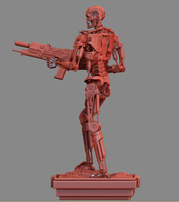 Terminator T-800 Endoskeleton 3D print model - Моё, 3D печать, Моделизм, Покраска миниатюр, Масштабная модель, Терминатор, Длиннопост