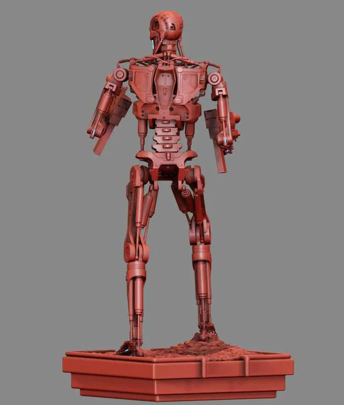 Terminator T-800 Endoskeleton 3D print model - Моё, 3D печать, Моделизм, Покраска миниатюр, Масштабная модель, Терминатор, Длиннопост