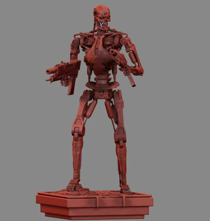 Terminator T-800 Endoskeleton 3D print model - Моё, 3D печать, Моделизм, Покраска миниатюр, Масштабная модель, Терминатор, Длиннопост