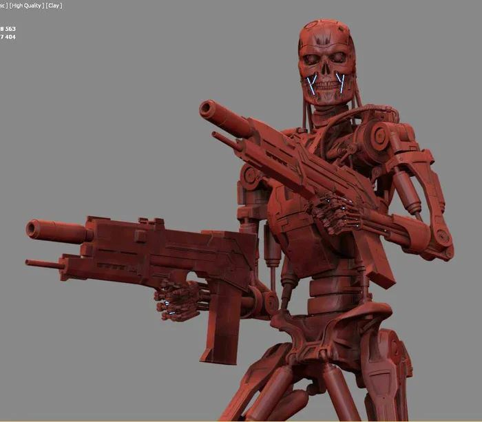 Terminator T-800 Endoskeleton 3D print model - Моё, 3D печать, Моделизм, Покраска миниатюр, Масштабная модель, Терминатор, Длиннопост