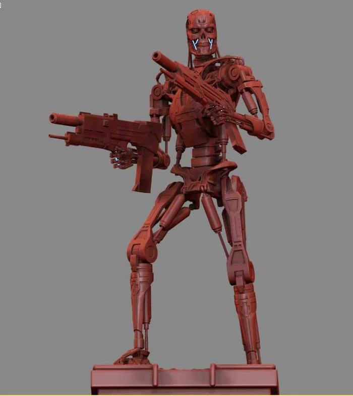 Terminator T-800 Endoskeleton 3D print model - Моё, 3D печать, Моделизм, Покраска миниатюр, Масштабная модель, Терминатор, Длиннопост