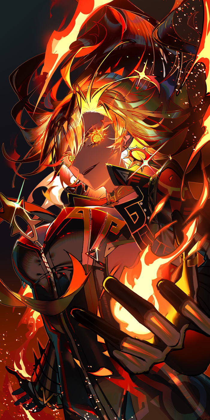 Burning Girl Genshin Impact, , Anime Art, Mavuika (Genshin Impact)
