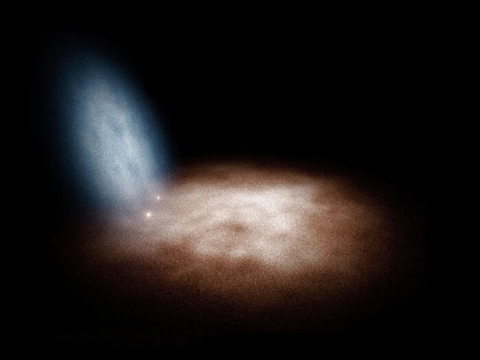 Модель, демонстрирующая слияние протогалактик Гайя-Энцелад и Млечный Путь. Это событие определило структуру нашей Галактики / © <!--noindex--><a href="https://pikabu.ru/story/skolko_let_mlechnomu_puti_i_kak_uchenyie_yeto_ustanovili_12206217?u=http%3A%2F%2Fastronomycommunity.nature.com&t=astronomycommunity.nature.com&h=6dbc8714024003c2be8449ff8ef54c7c438d4df2" title="http://astronomycommunity.nature.com" target="_blank" rel="nofollow noopener">astronomycommunity.nature.com</a><!--/noindex-->