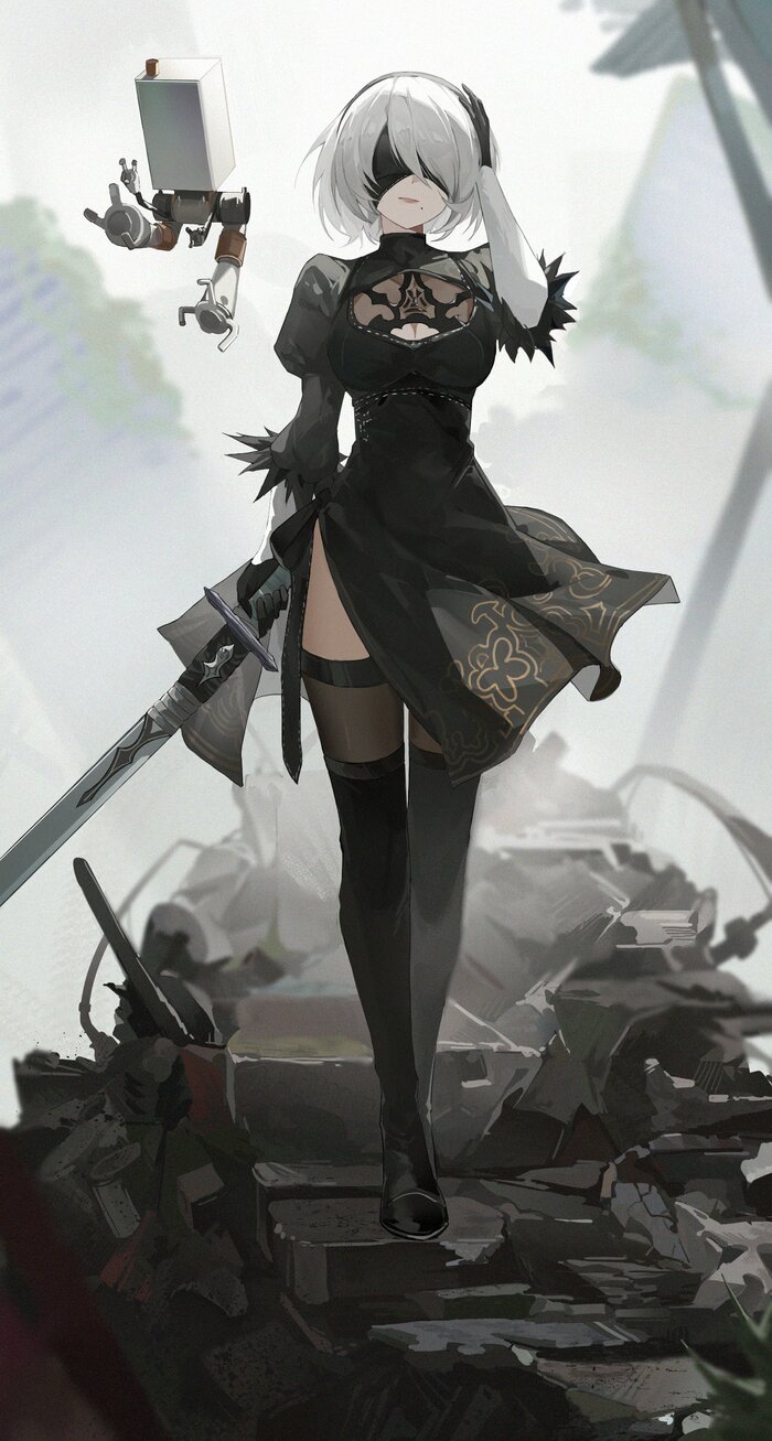 Yorha 2B Anime Art, , , , Nier Automata, Yorha unit no 2 type B