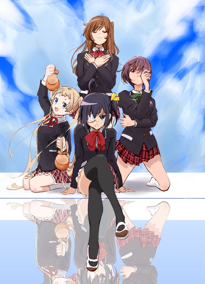    ! , Anime Art, Chuunibyou demo koi ga Shitai!, Takanashi Rikka, Sanae Dekomori, Nibutani shinka