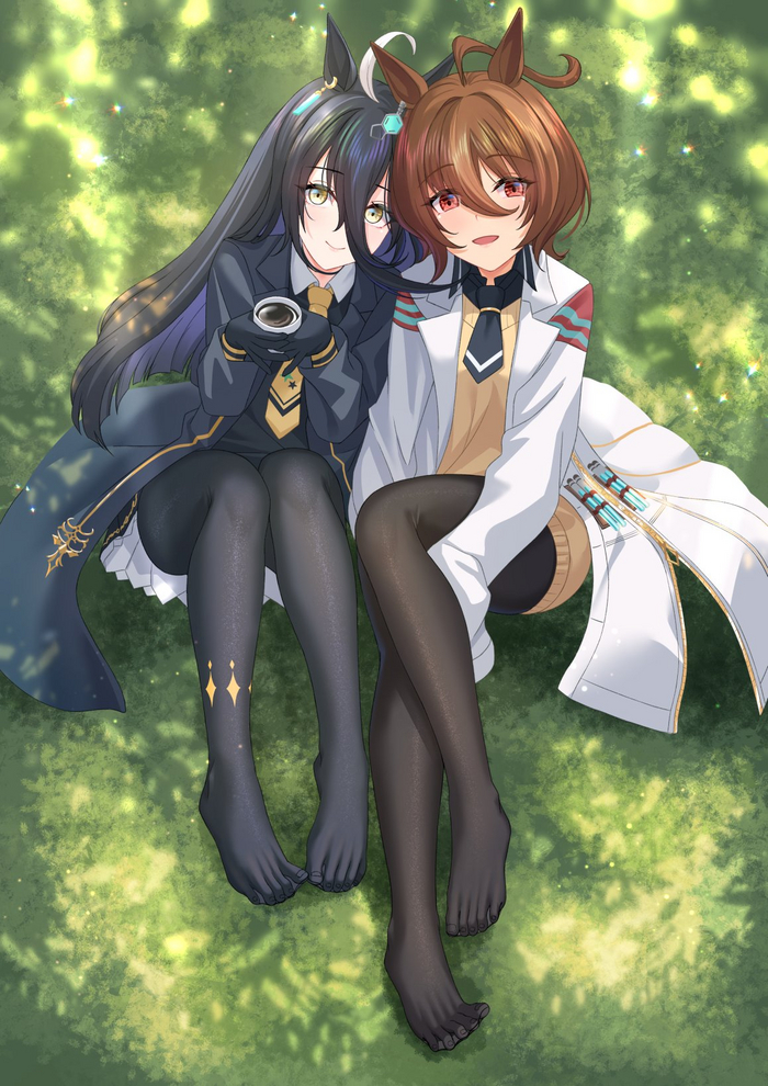 Manhattan Cafe & Agnes Tachyon , Anime Art, Uma Musume Pretty Derby, Manhattan Cafe, Agnes Tachyon, Animal Ears, 