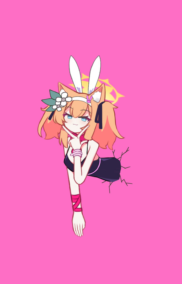   , Anime Art, Blue Archive, Iochi Mari, Bunnysuit, Bunny Ears, Animal Ears, Rabbit Hole, Rabbit hole (vocaloid)