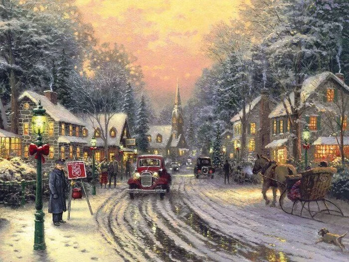 Winter works of the artist - Art, Artist, beauty, Art, Oil painting, Painting, New Year, Christmas, Holidays, Magic, Story, Winter, Modern Art, Canvas, Etude, Christmas trees, Telegram (link), Longpost