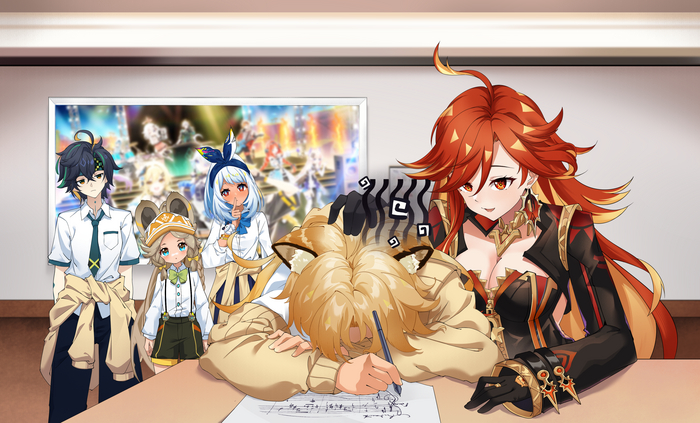   , Anime Art, Mavuika (Genshin Impact), Mualani (Genshin Impact), Kachina (Genshin Impact), Kinich (Genshin Impact), Genshin Impact