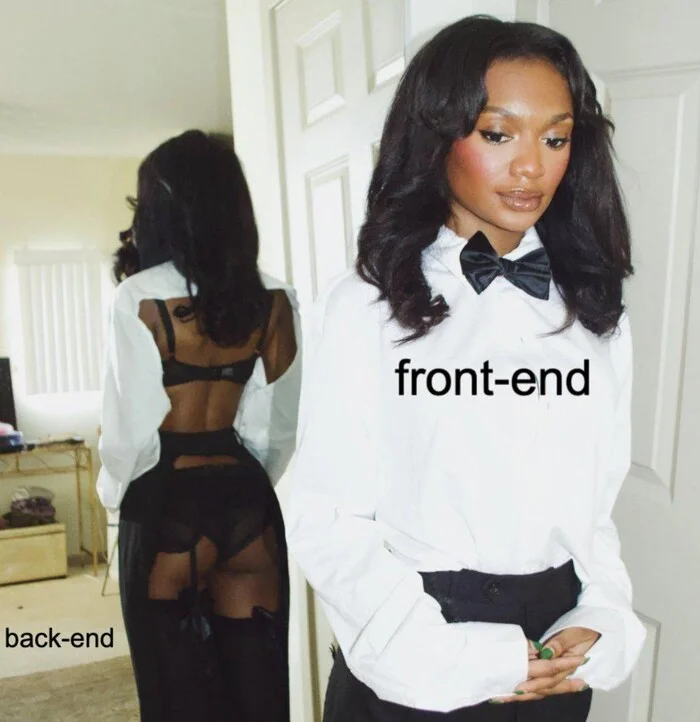 Чем отличается front end от back end - Frontend, Backend, IT юмор, Картинка с текстом