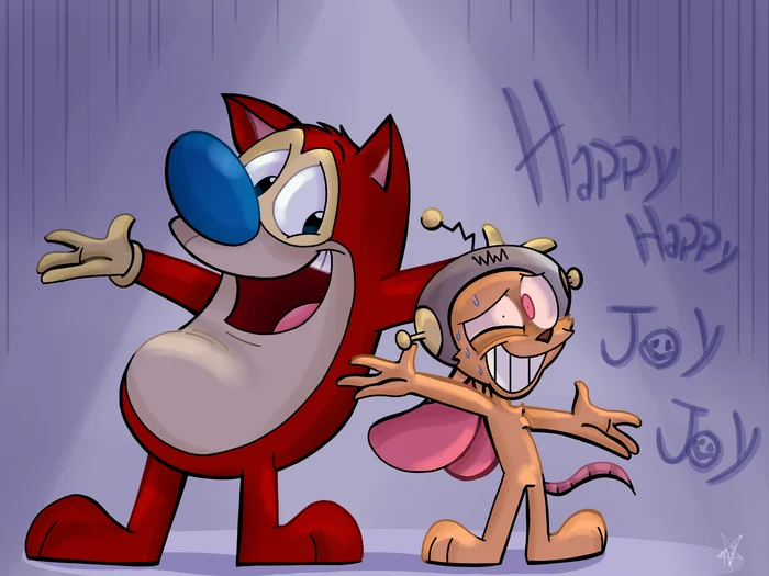 I'm not a fan of this cartoon series, but I liked Art with Ren and Stimpy! - Ren and Stimpy's Show, Art, Nickelodeon