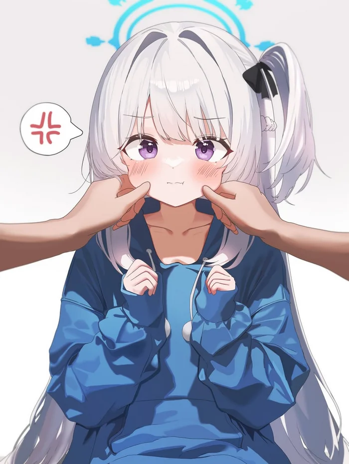 squeeze squeeze squeeze - Anime, Anime art, Blue archive, Tsukiyuki Miyako, Squeeze
