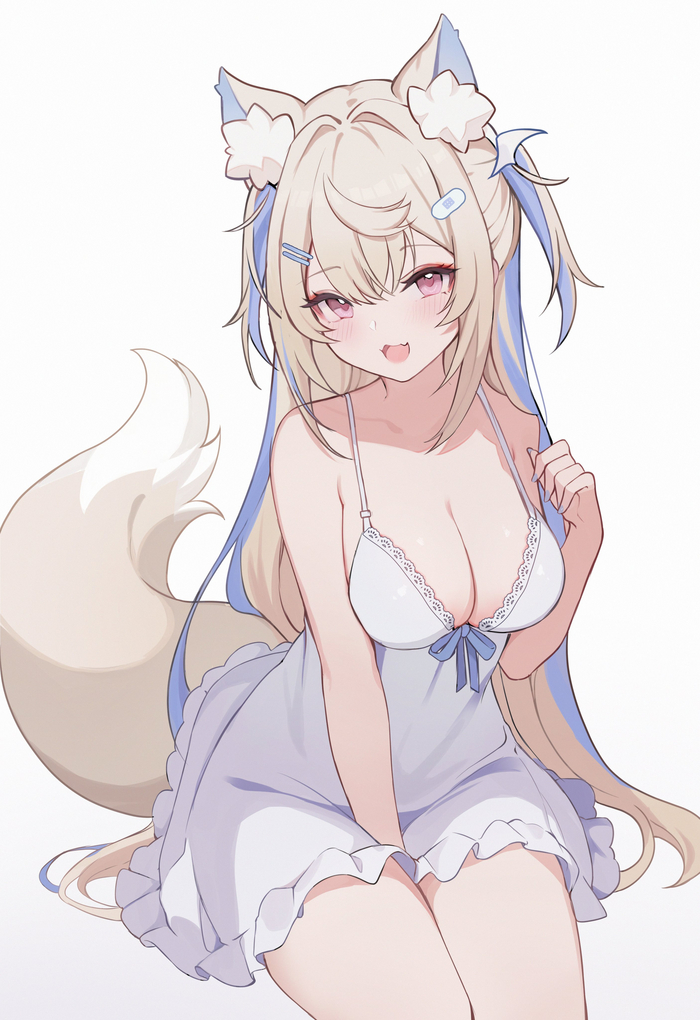 Fuwawa Anime Art, , Virtual YouTuber, Hololive, Fuwawa Abyssgard, Koahri, Animal Ears, 