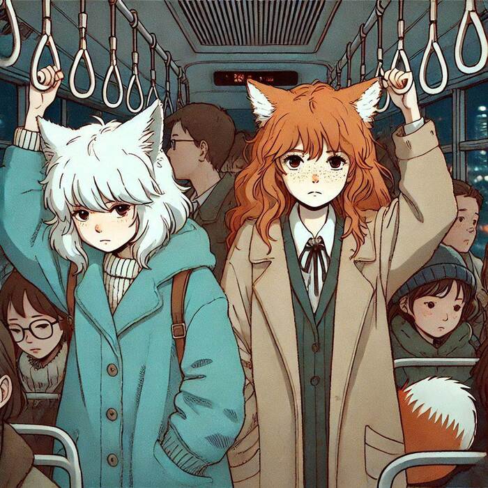   ( ! e02)  ,  , , , Anime Art, , Original Character, , Animal Ears, ,  ,  , , , , Ginger & White, 