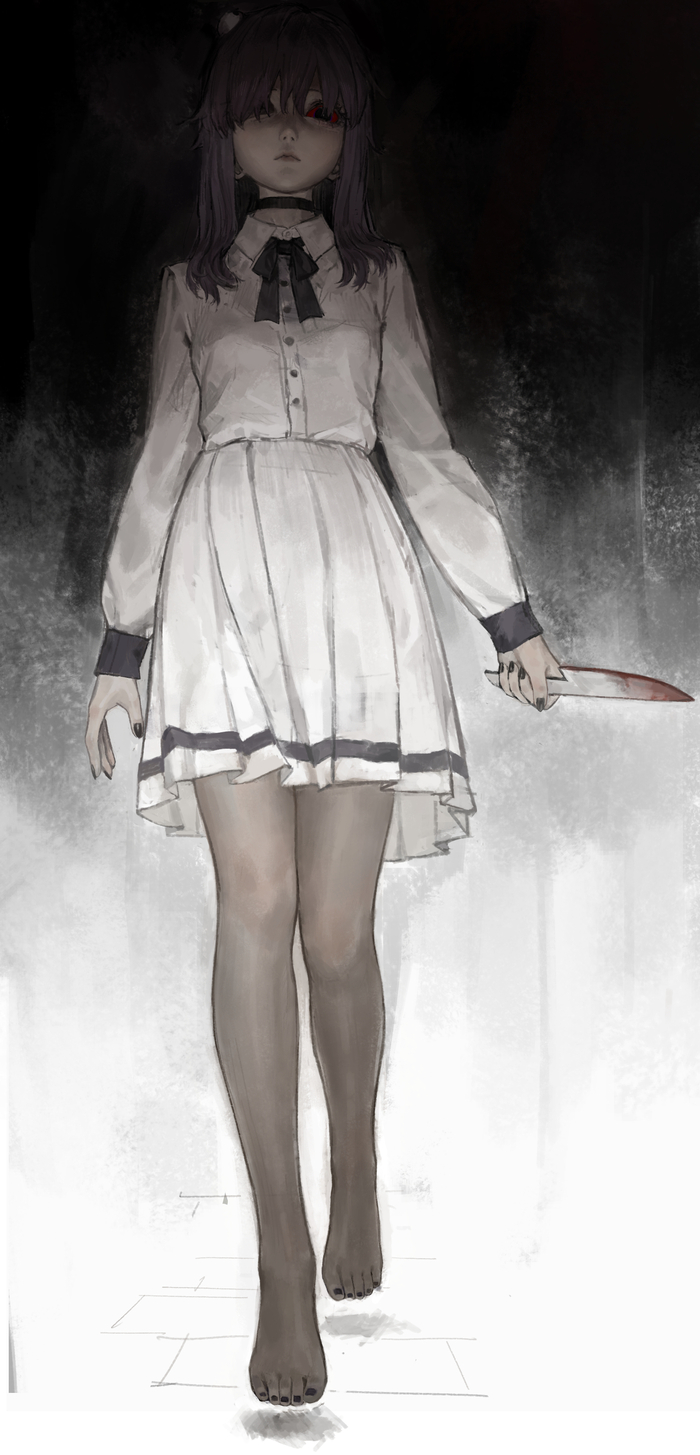 Miside #008 , Anime Art, Miside, ,  , , , , , , Creepy Mita (Miside)