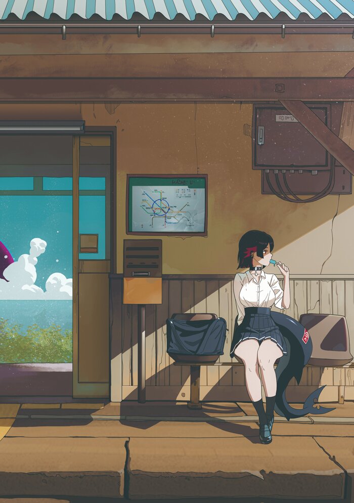 Акулка в ожидании своего поезда