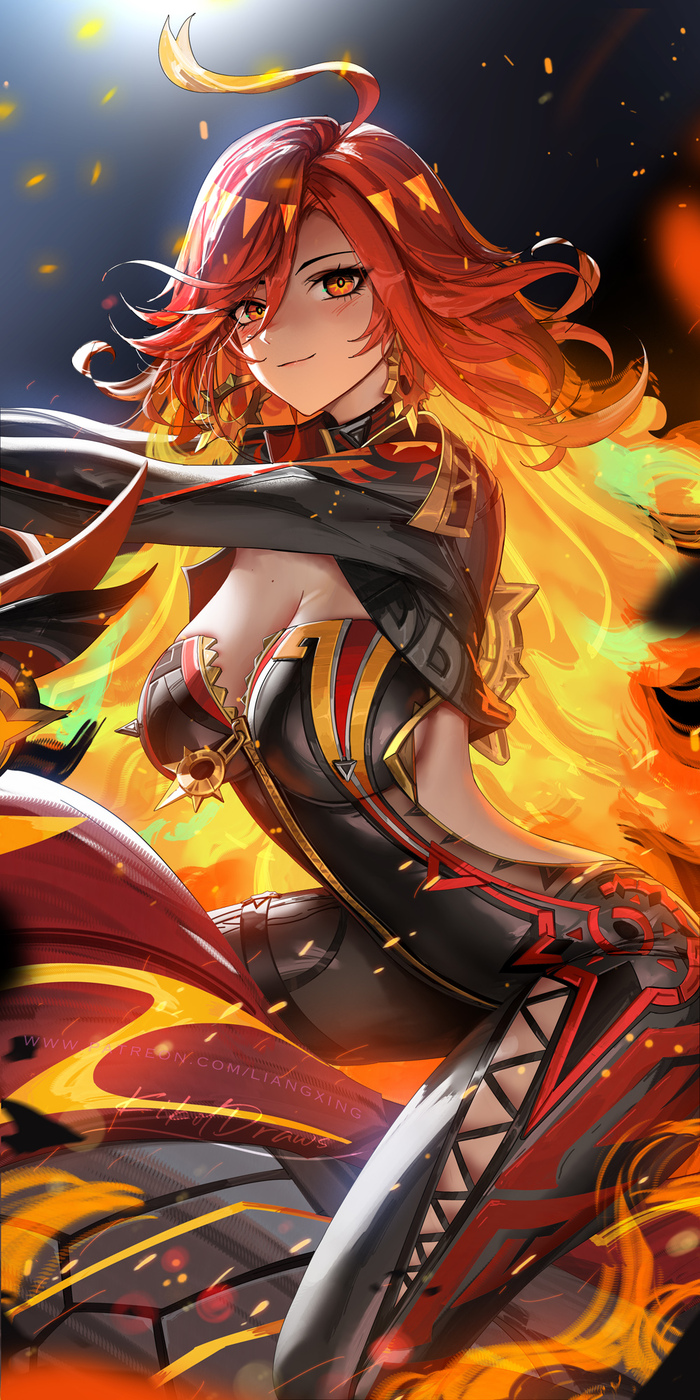  Pixiv, , Anime Art, Genshin Impact, Mavuika (Genshin Impact), Liang Xing