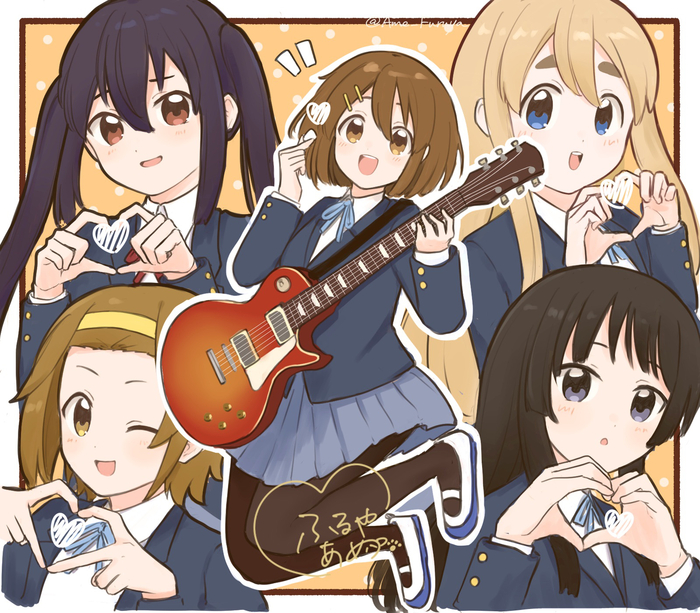  .      , Anime Art, Ritsu Tainaka, Azusa Nakano, Tsumugi Kotobuki, Akiyama Mio, Yui Hirasawa, K-on