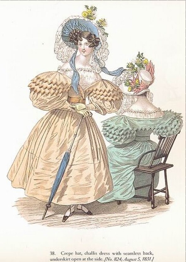 платье с фестонами, 1831 год