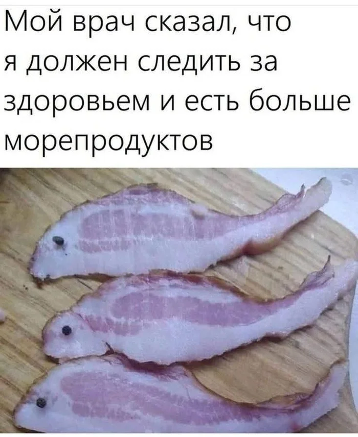 Seafood - A fish, Healthy eating, Picture with text, Seafood, Repeat