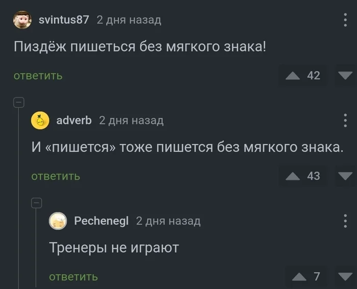 Орфография на пикабу ) - Моё, Юмор, Скриншот, Комментарии на Пикабу, Fail, Мат