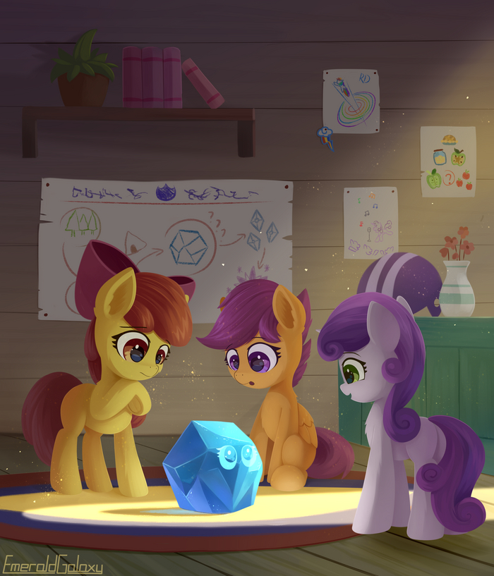   My Little Pony, Ponyart, Applebloom, Scootaloo, Sweetie Belle, Emeraldgalaxy, Rainbow Dash