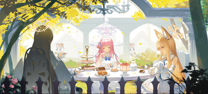  Blue Archive, Misono Mika, Yurizono Seia, Kirifuji Nagisa, Animal Ears, Anime Art, Game Art, , 