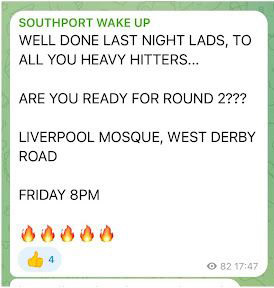 Эндрю Макинтайр: «Отличная работа вчера вечером, ребята, всем вам, крутым парням. Вы готовы ко второму раунду??? Ливерпульская мечеть, Вест-Дерби-роуд, пятница, 20:00».