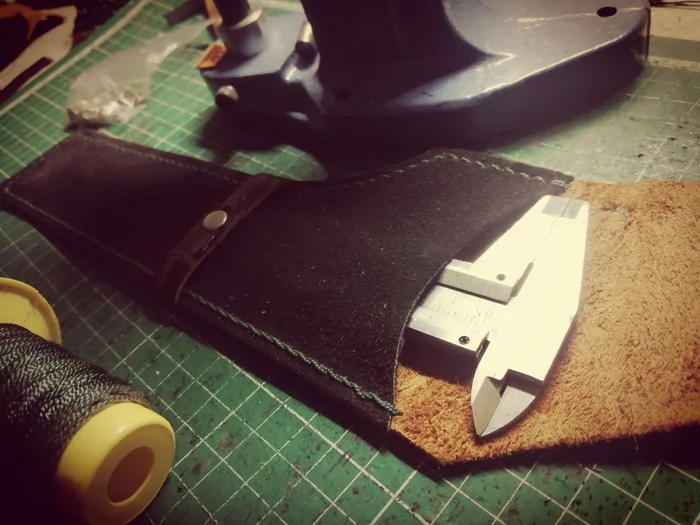 Caliper Case. Leather Case - My, Leather products, Male, Accessories, Natural leather, Calipers, Case, Voronezh, Vaso, With your own hands, Longpost