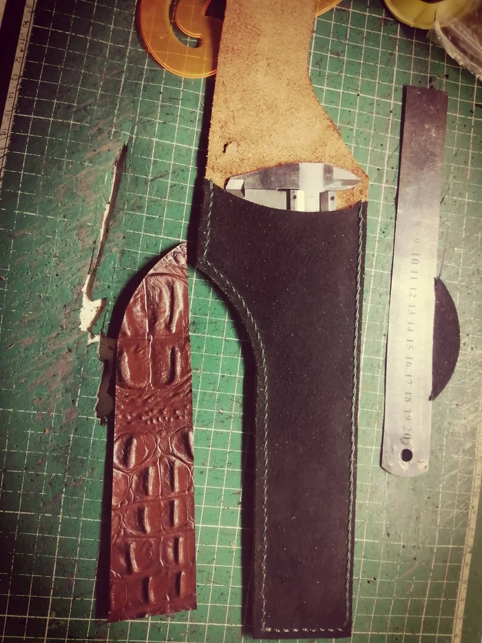 Caliper Case. Leather Case - My, Leather products, Male, Accessories, Natural leather, Calipers, Case, Voronezh, Vaso, With your own hands, Longpost