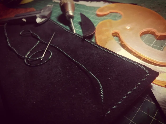 Caliper Case. Leather Case - My, Leather products, Male, Accessories, Natural leather, Calipers, Case, Voronezh, Vaso, With your own hands, Longpost