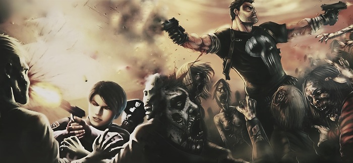 Resident evil and Punisher vs zombies -, Marvel vs capcom