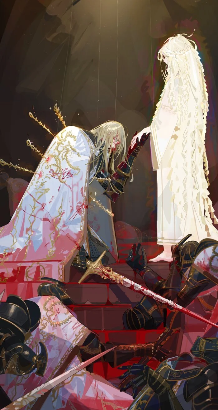 The most devoted follower - Nslacka, Elden Ring, Art, Game art, Needle Knight Leda, Miquella