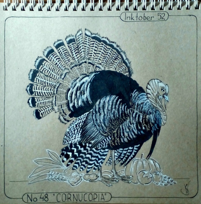 Inktober 52. Week 48 "CORNUCOPIA" Inktober, , , 