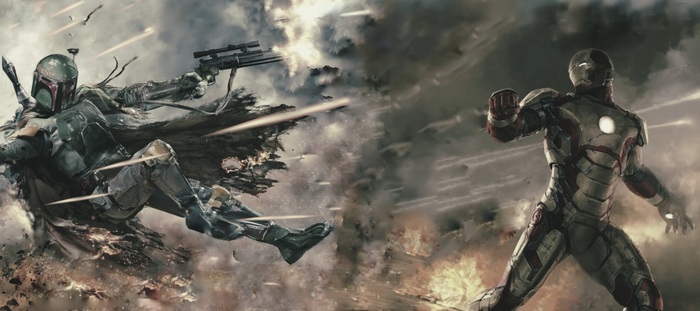Boba fett fight iron man 