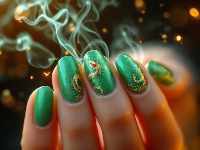 Manicure nail design (part 1) - My, Fashion, Style, For women, Manicure, Nails, Nail painting, The Dragon, Lizard, Longpost, Neural network art