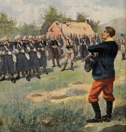 Расстрел англичанами бурского офицера. Рисунок из французского журнала L'Illustration.