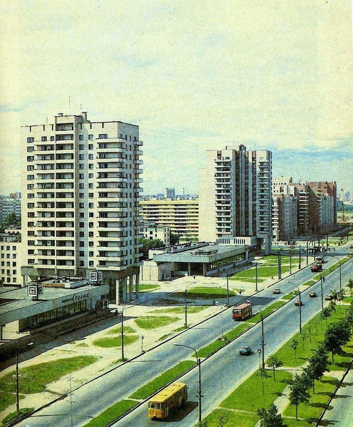 Ленинский проспект, Ленинград, СССР, 1987-й год.Насколько все просторно, свободно