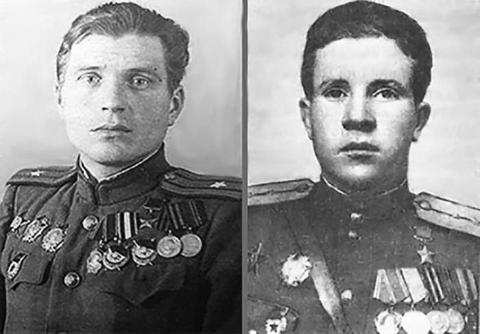 Комбат Борис Емельянов и комвзвода Михаил Гурьев