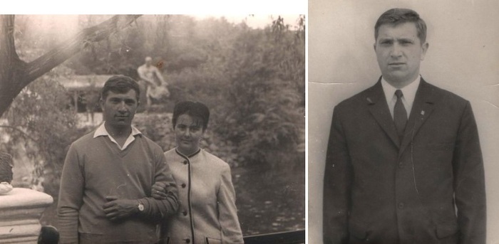 Капитан Юрий Поярков с супругой Зинаидой и в штатском костюме перед отправкой во Вьетнам.