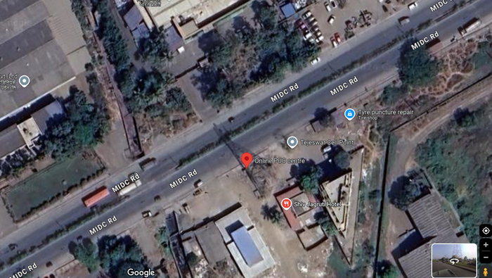 Место ДТП на карте. Координаты 19.05911249017146, 73.11380778583255