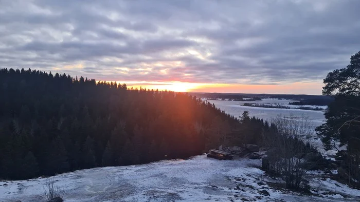 Гора Паасо - Моё, Рассветы и закаты, Зима, Фотография, Природа