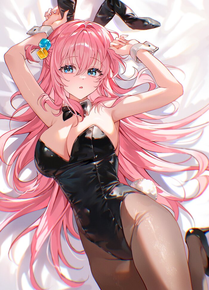   , Anime Art, , Gotou Hitori, Bunnysuit, Bunny Ears, Bunny tail, Bocchi the Rock!, 