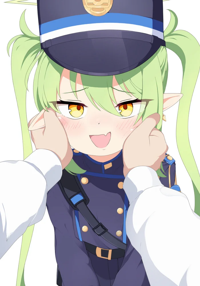 squeeze squeeze squeeze - Anime, Anime art, Blue archive, Tachibana Nozomi, Loli, Squeeze