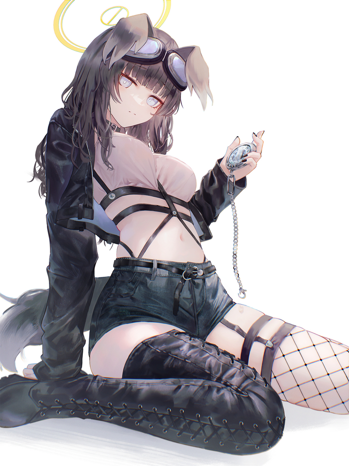 Hibiki Anime Art, , Blue Archive, Nekozuka Hibiki, Flippy (ripine111), Animal Ears, 