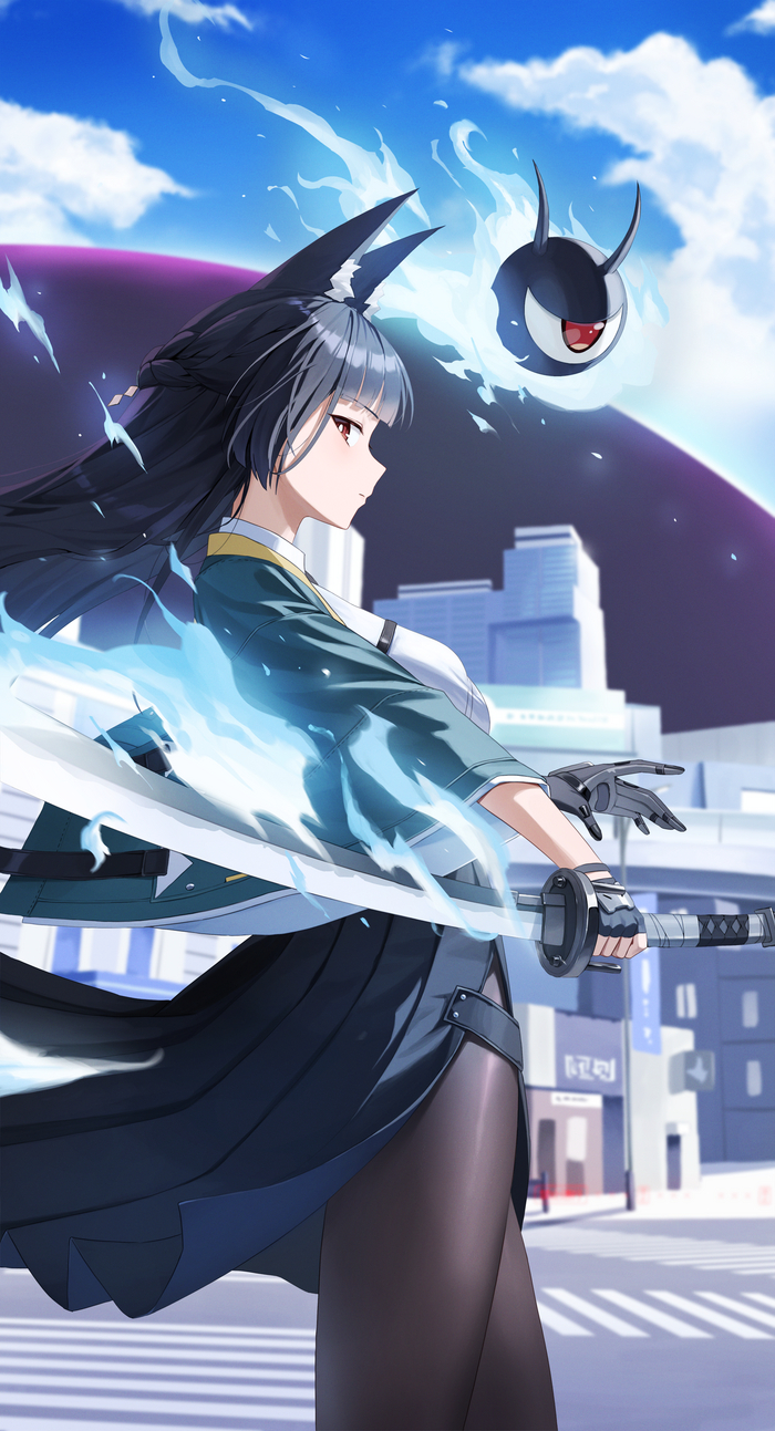 Miyabi Anime Art, , Zenless Zone Zero, Hoshimi Miyabi (zzz), Animal Ears, 